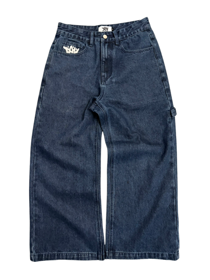 BAGGY LOGO NAVY JEANS