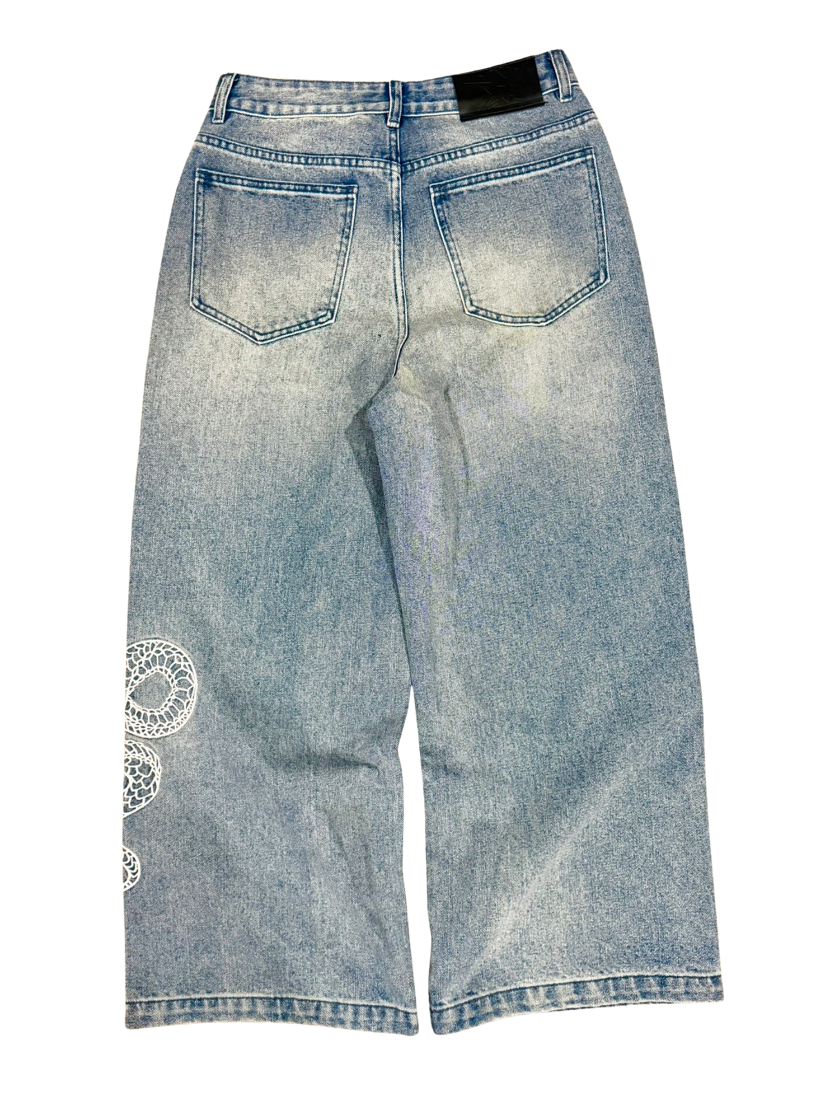 BAGGY SNAKE WASHED BLUE JEANS