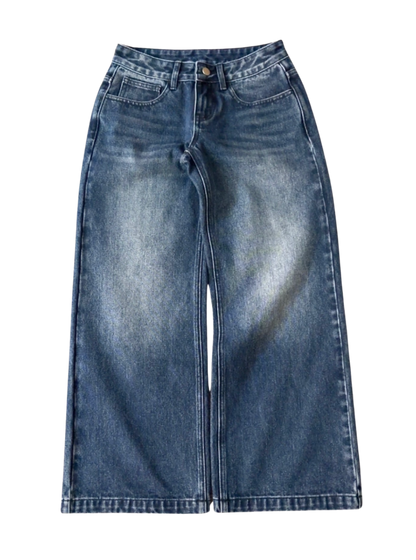 WOMENS LOW RISE BAGGY - WASHED NAVY