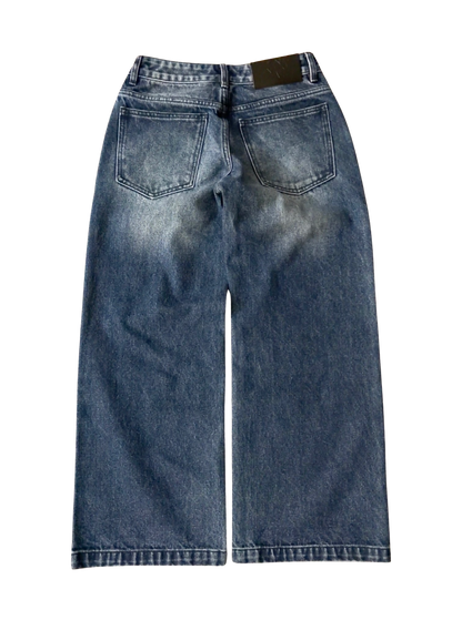 WOMENS LOW RISE BAGGY - WASHED NAVY