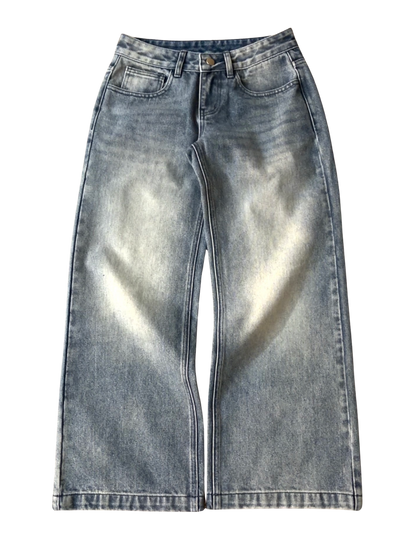 WOMENS LOW RISE BAGGY - WASHED BLUE