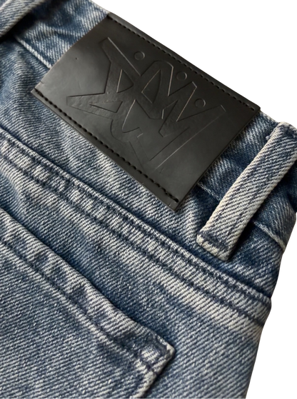 BAGGY SNAKE WASHED BLUE JEANS