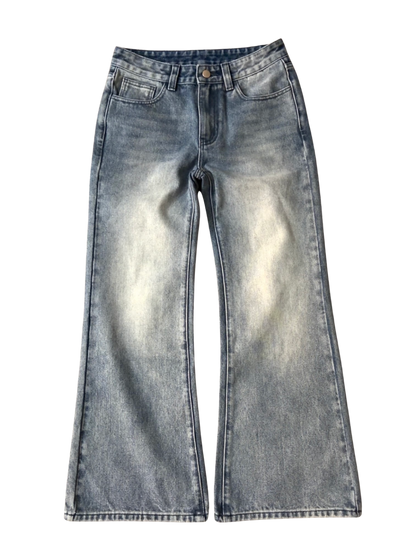 BOOTCUT WASHED BLUE JEANS