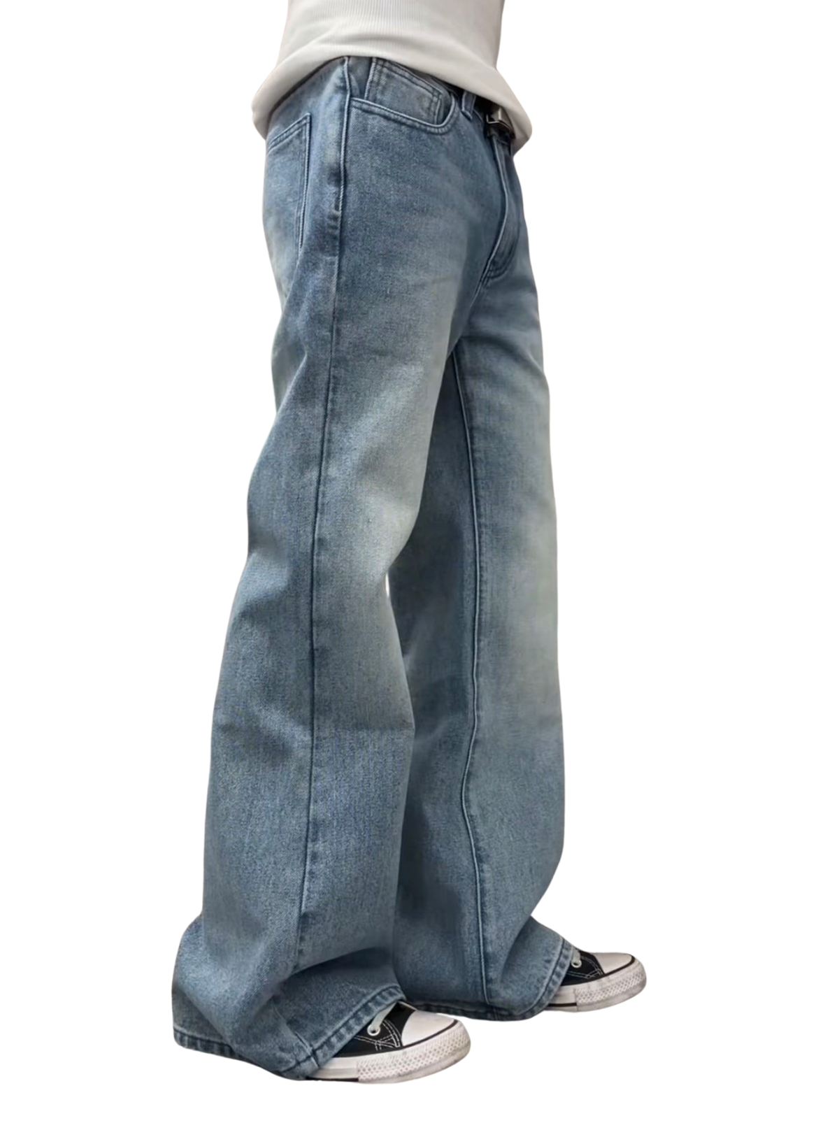 BOOTCUT WASHED BLUE JEANS