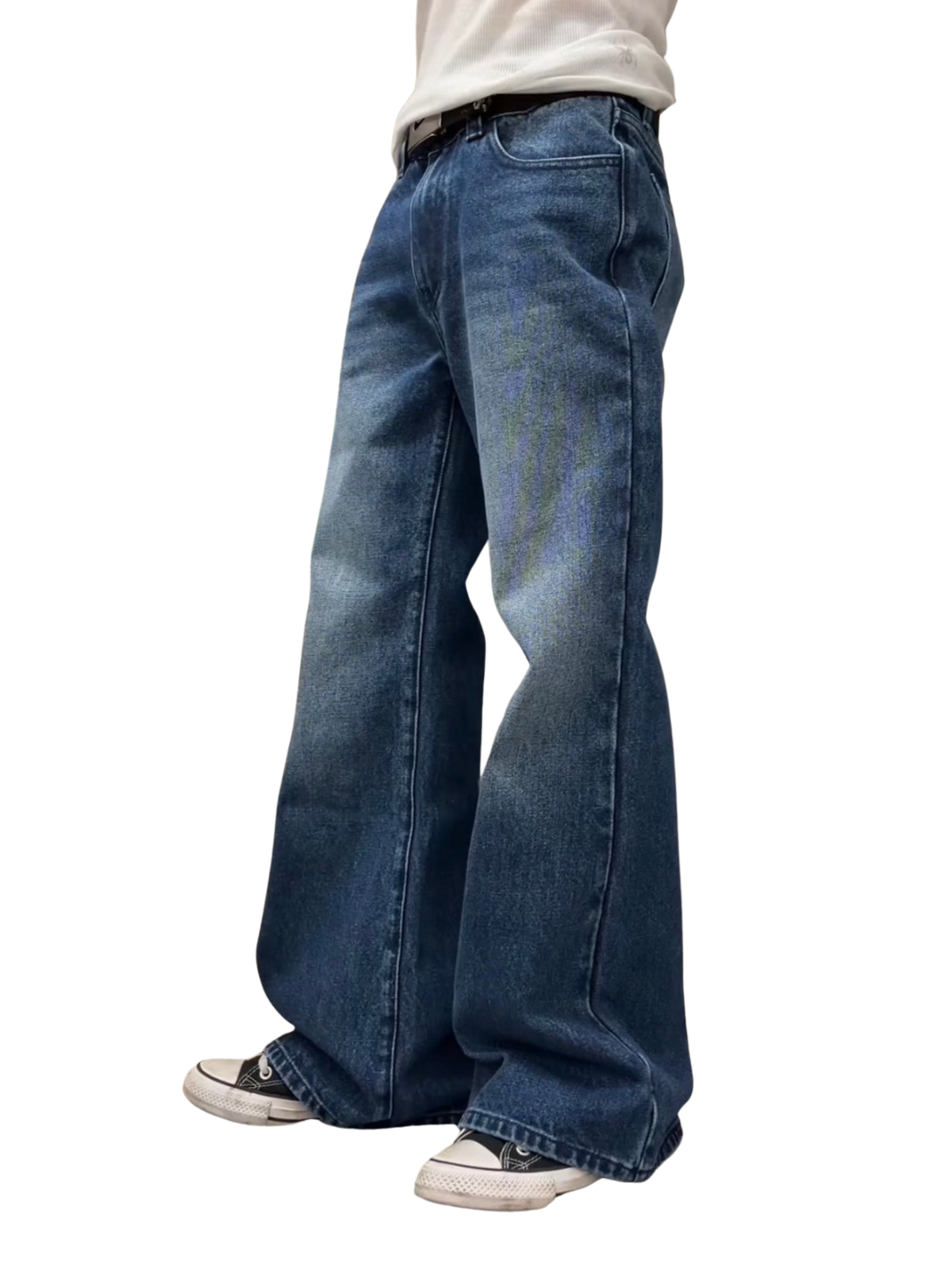 BOOTCUT WASHED NAVY JEANS