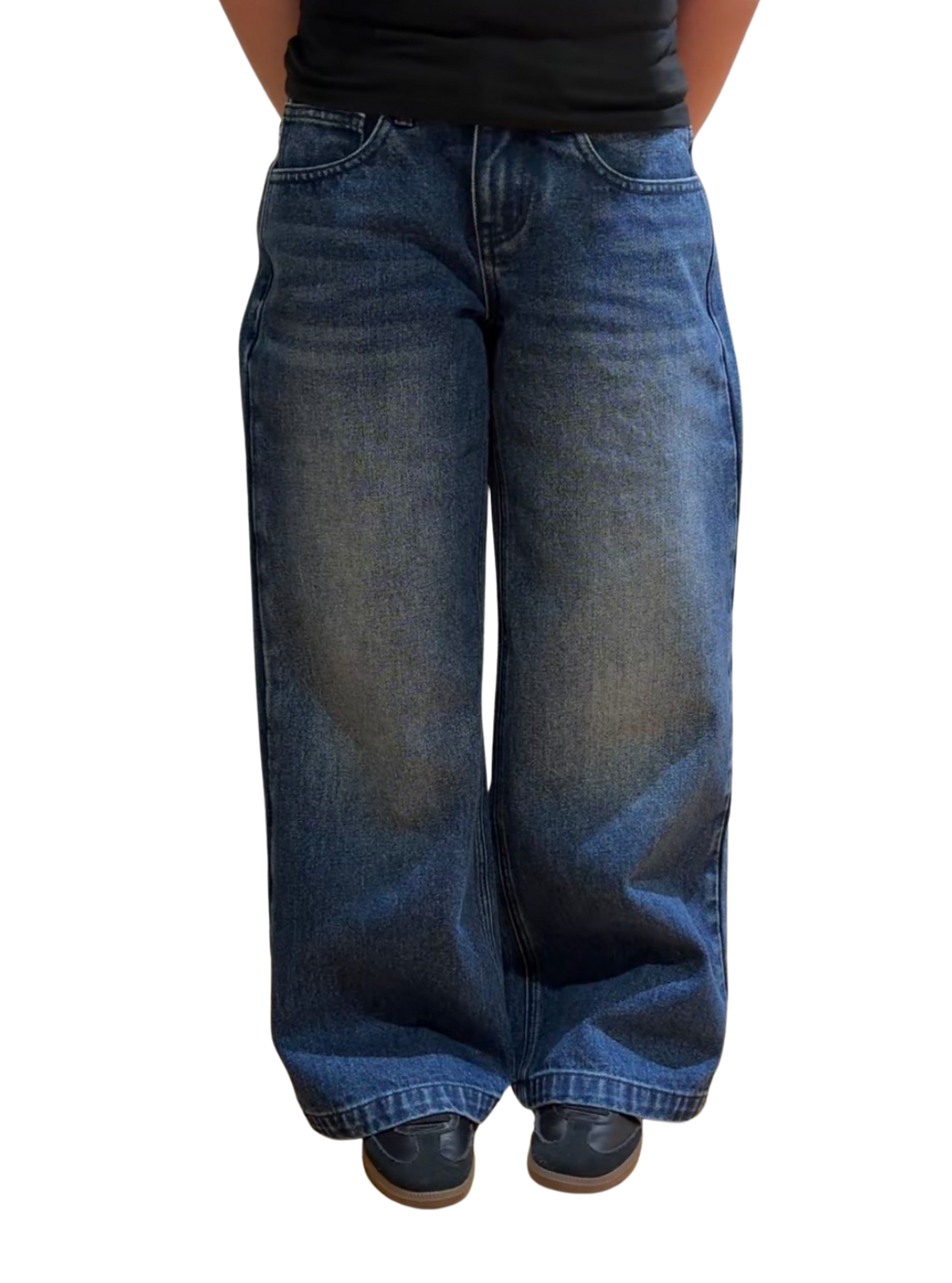 WOMENS LOW RISE BAGGY - WASHED NAVY