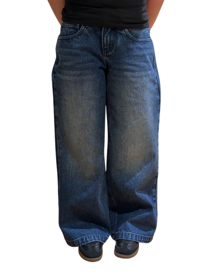 WOMENS LOW RISE BAGGY - WASHED NAVY