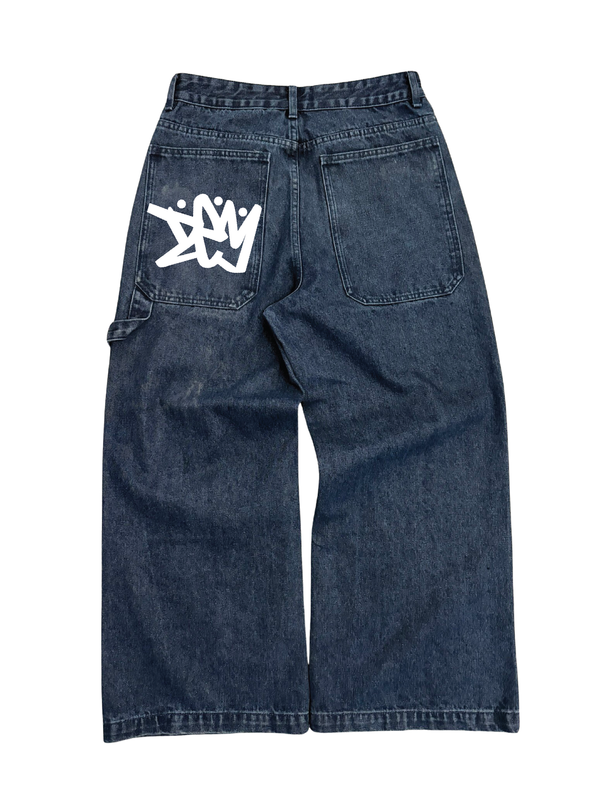 BAGGY LOGO NAVY JEANS