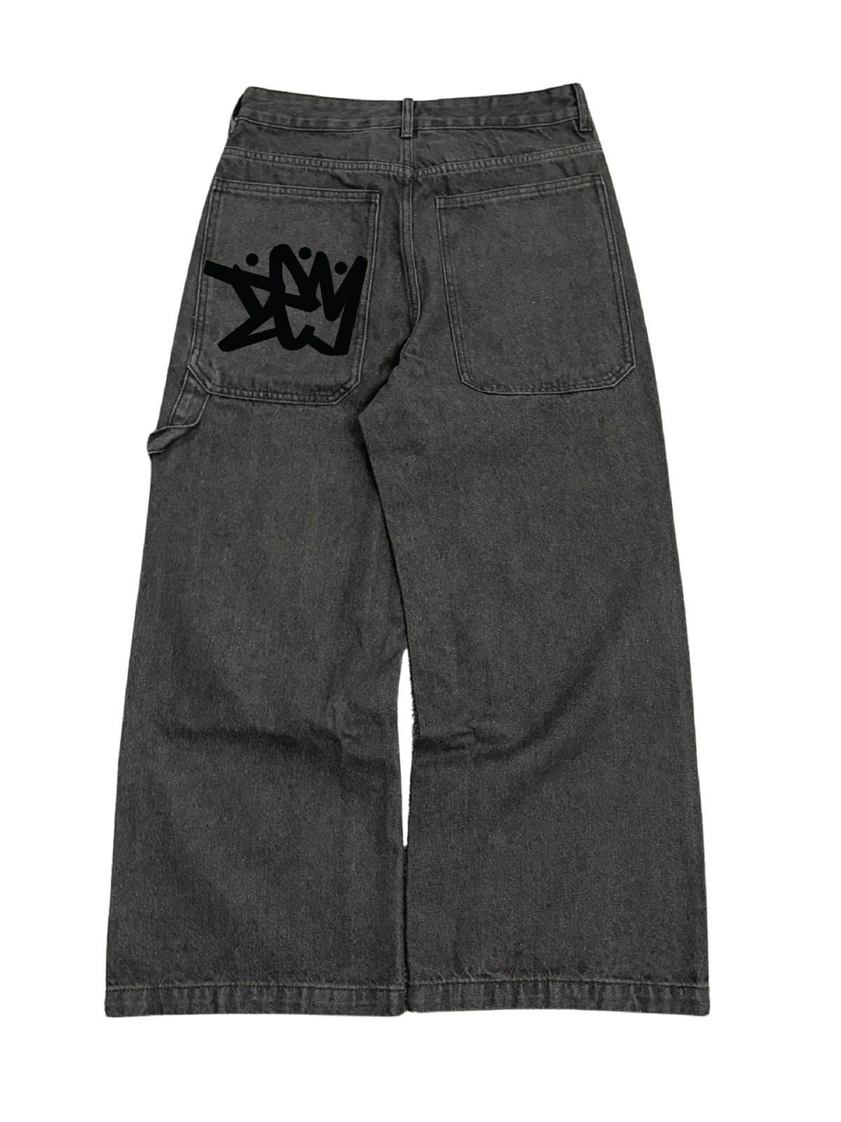 BAGGY LOGO DARK GREY JEANS