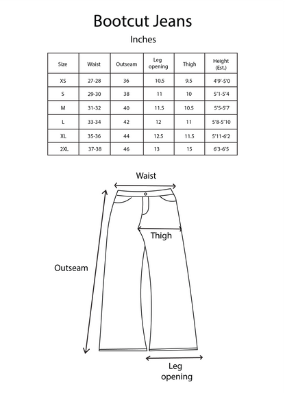 BOOTCUT WASHED BLUE JEANS