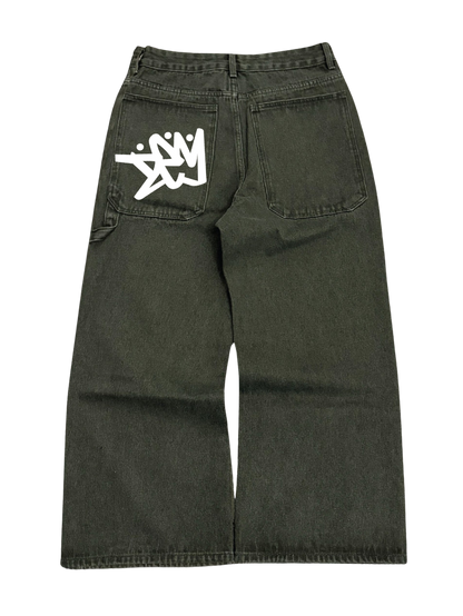 BAGGY LOGO GREEN JEANS