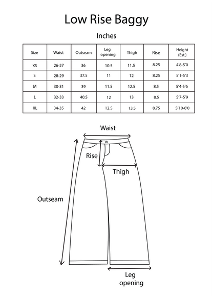 WOMENS LOW RISE BAGGY - WASHED BLUE