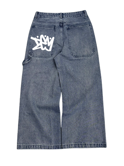 BAGGY LOGO BLUE JEANS